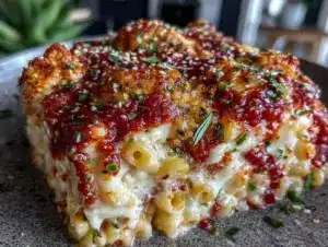 creamy baked ziti with three cheeses - featured image