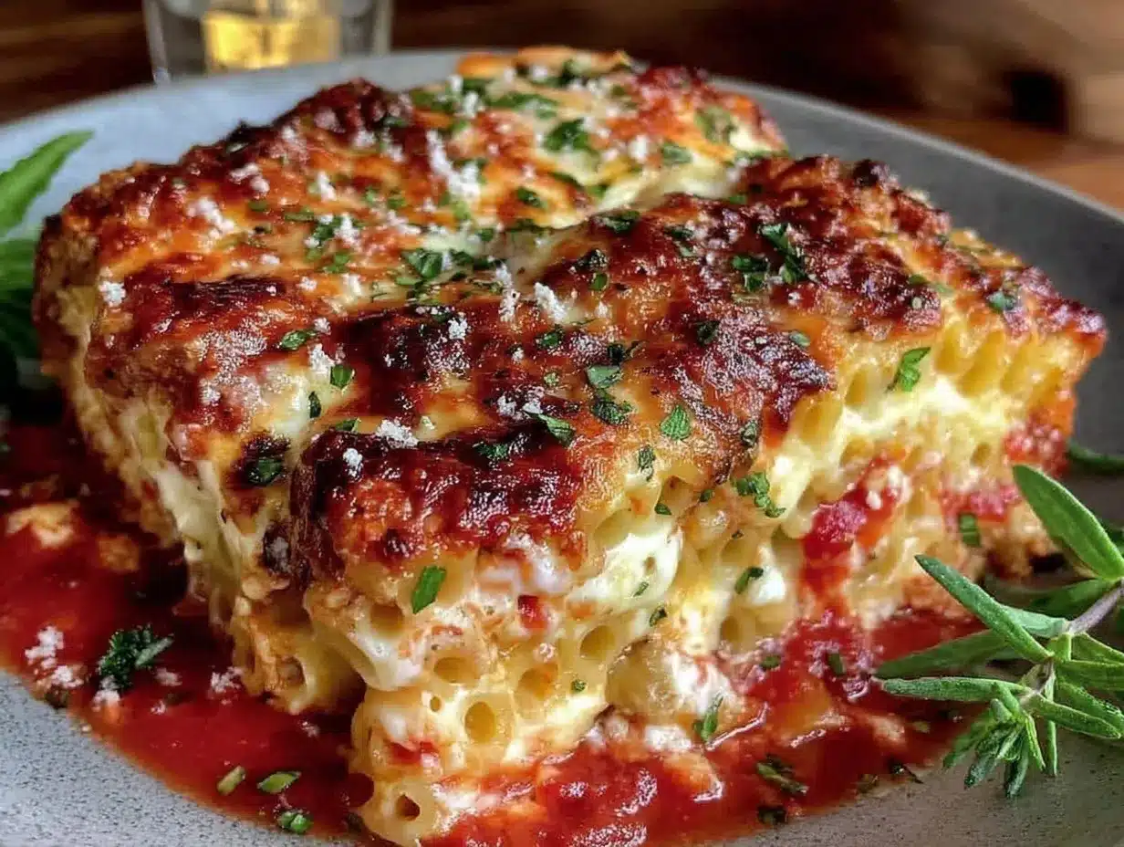 creamy baked ziti with three cheeses preparation steps