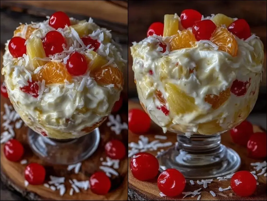 creamy classic ambrosia fruit salad - featured image
