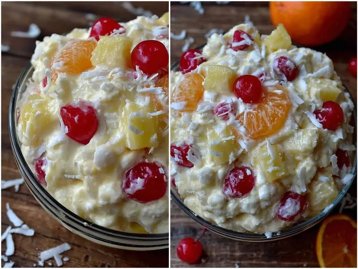 creamy classic ambrosia fruit salad preparation steps