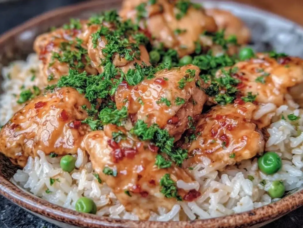 creamy instant pot chicken and rice - featured image