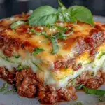 creamy keto lasagna with zucchini noodles - featured image