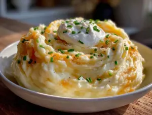 creamy mashed potatoes with sour cream - featured image