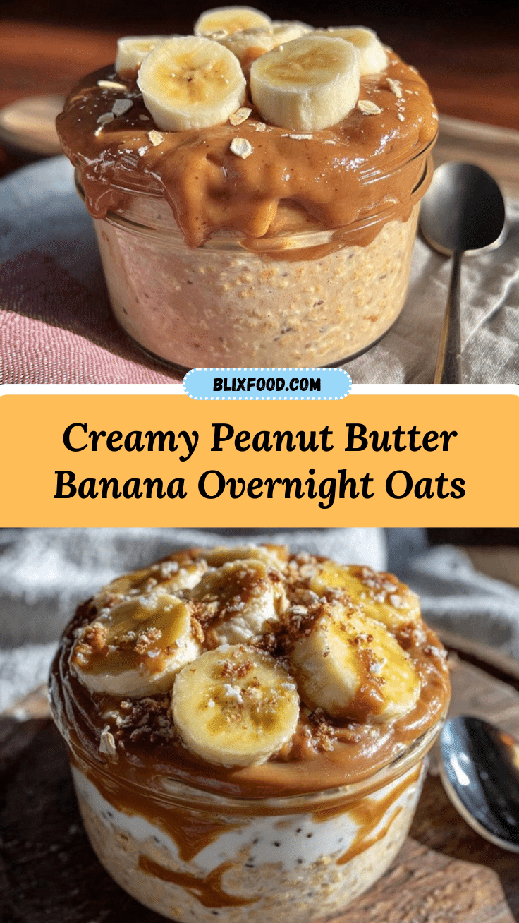 creamy overnight oats with peanut butter and banana recipe