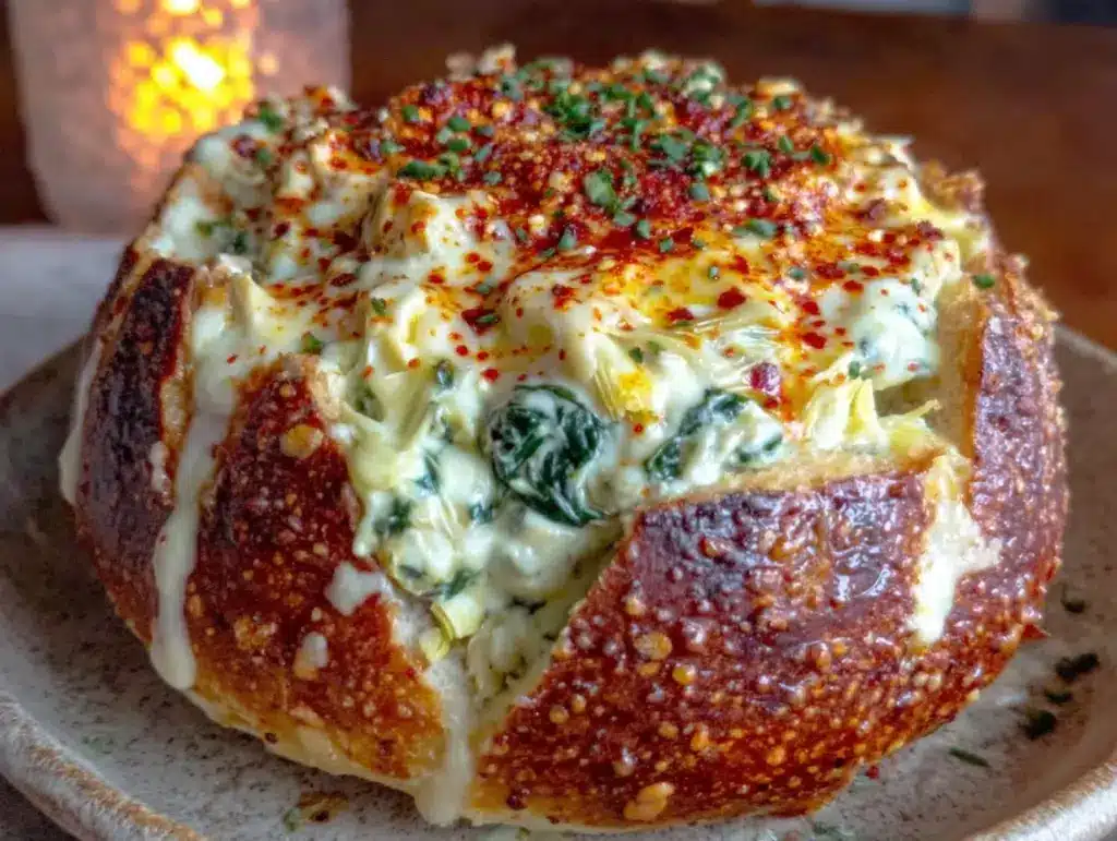 creamy spinach artichoke dip - featured image