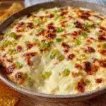 creamy white queso dip with zesty green chiles - featured image