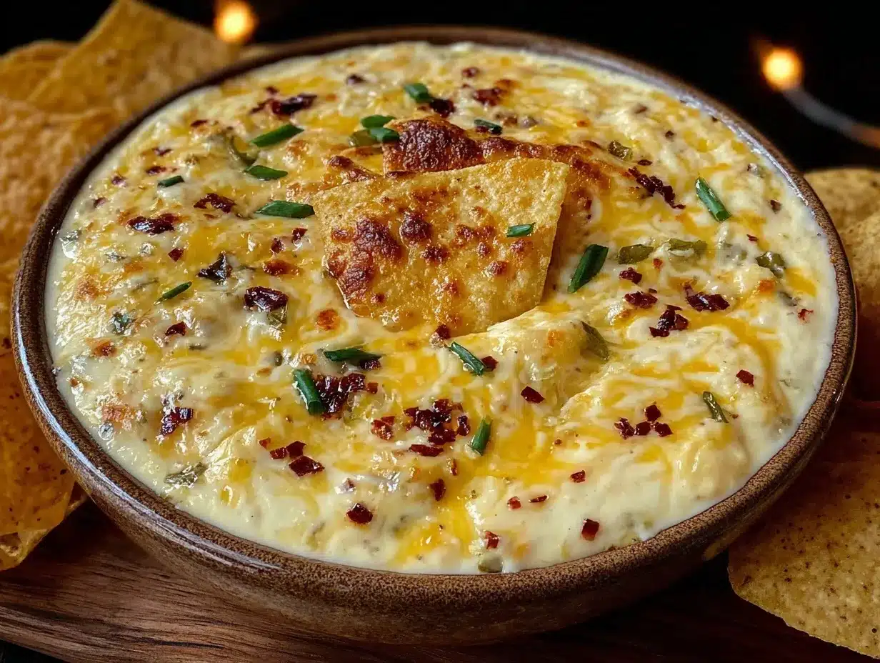 creamy white queso dip with zesty green chiles preparation steps