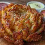 crispy air fryer blooming onion recipe - featured image