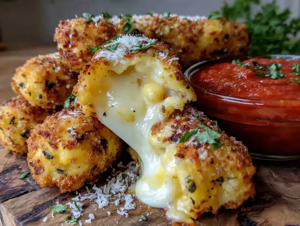 crispy air fryer mozzarella sticks - featured image