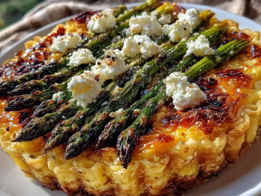 crispy asparagus and creamy goat cheese tart - featured image