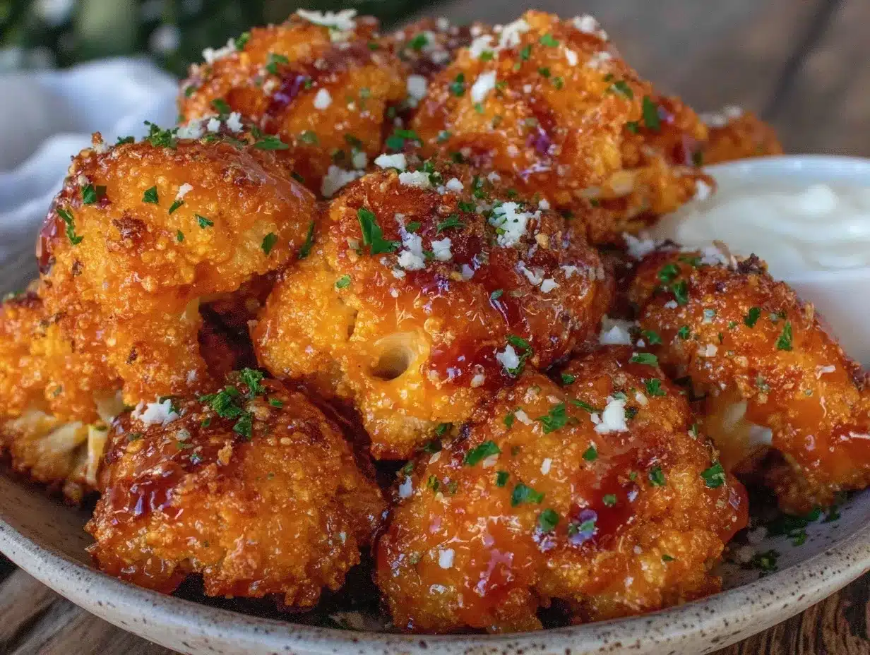 crispy baked buffalo cauliflower bites preparation steps