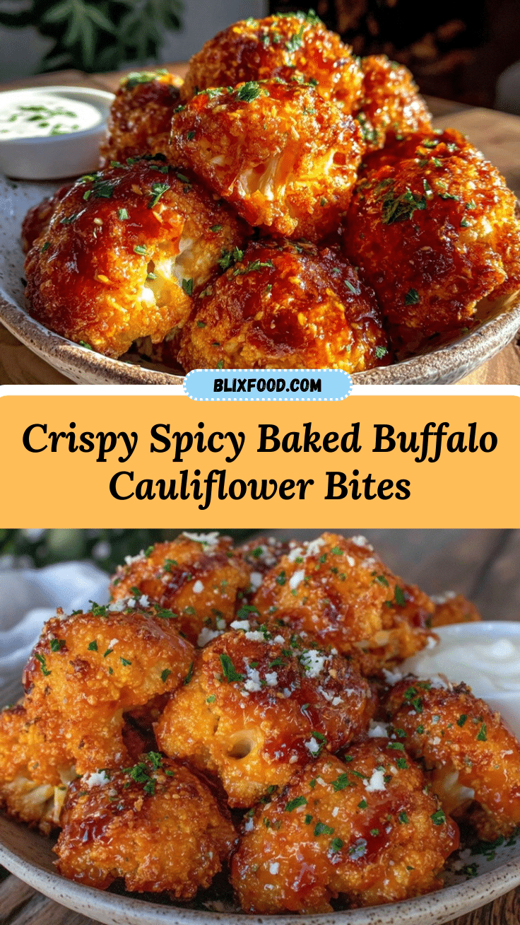 crispy baked buffalo cauliflower bites recipe