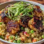 crispy cauliflower fried rice with chicken - featured image