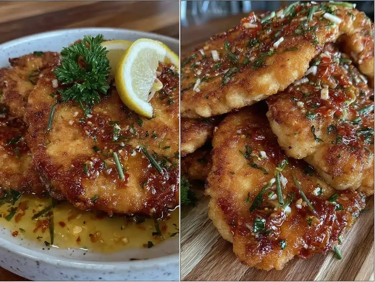 crispy chicken cutlets with lemon butter sauce preparation steps