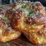 crispy garlic knots with herb butter - featured image