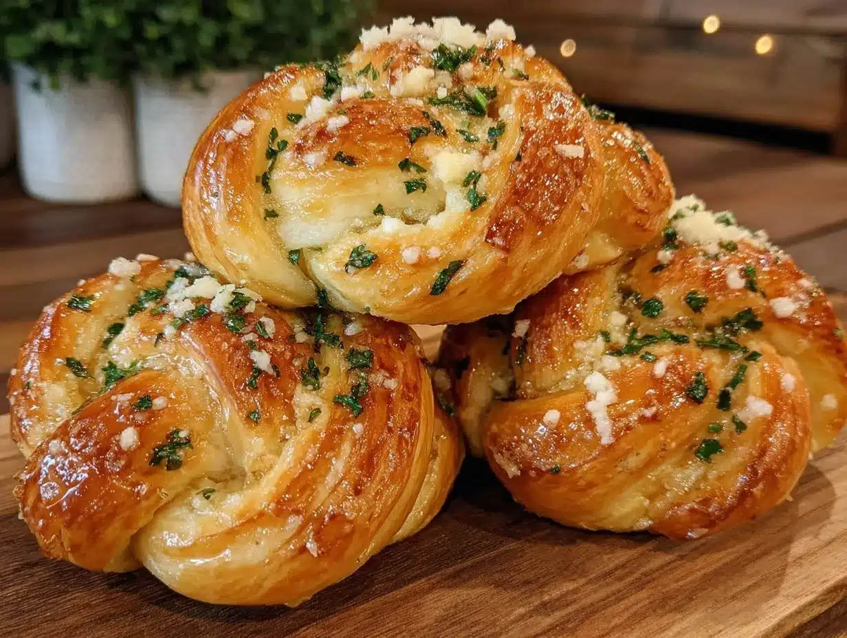 crispy garlic knots with herb butter preparation steps