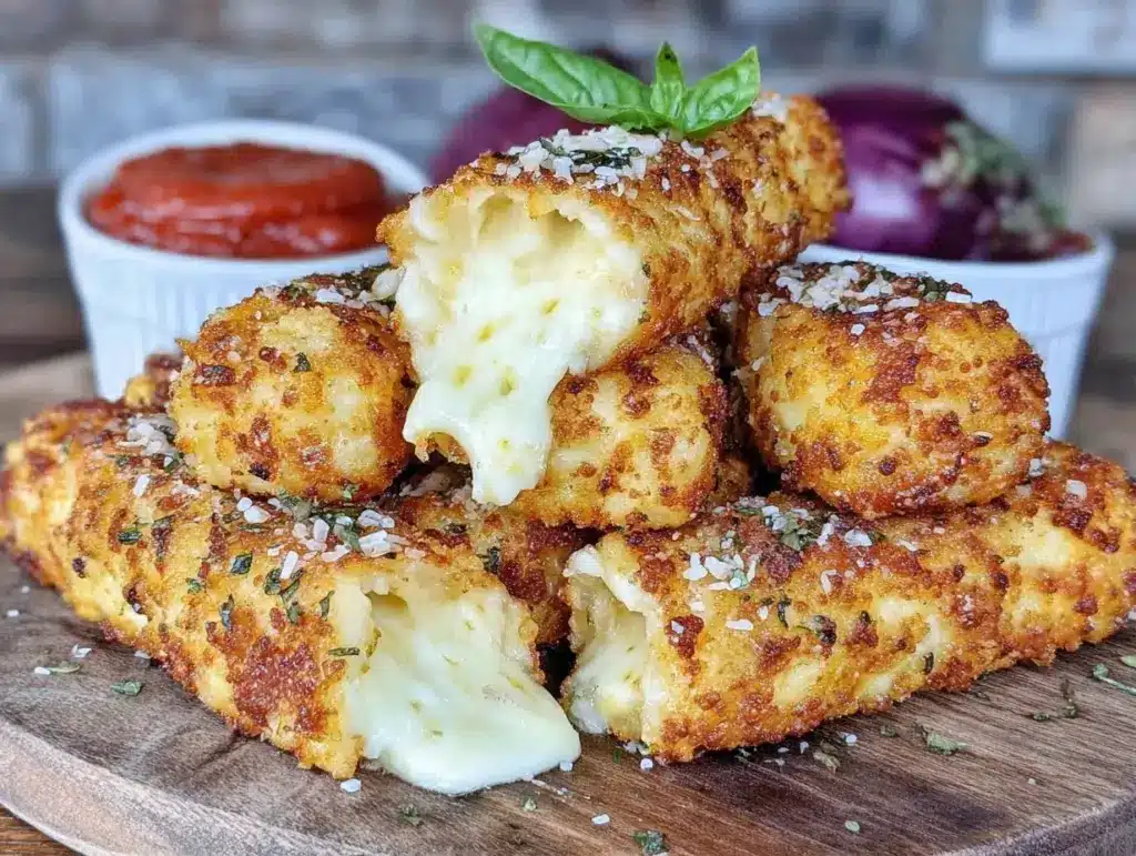 crispy homemade mozzarella sticks - featured image