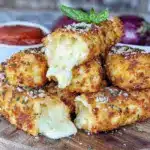 crispy homemade mozzarella sticks - featured image