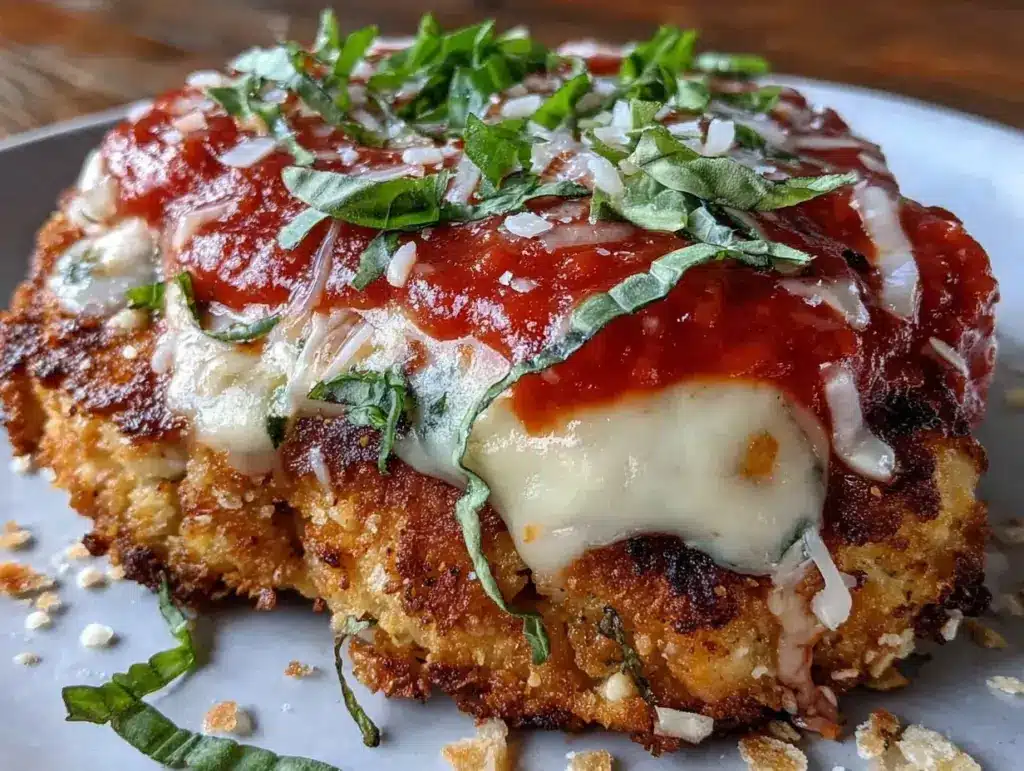 crispy keto chicken parmesan - featured image