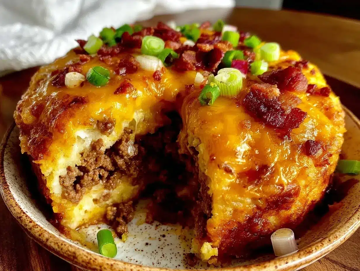 crispy loaded tater tot casserole with ground beef preparation steps