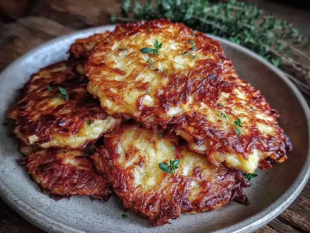 crispy traditional potato latkes - featured image