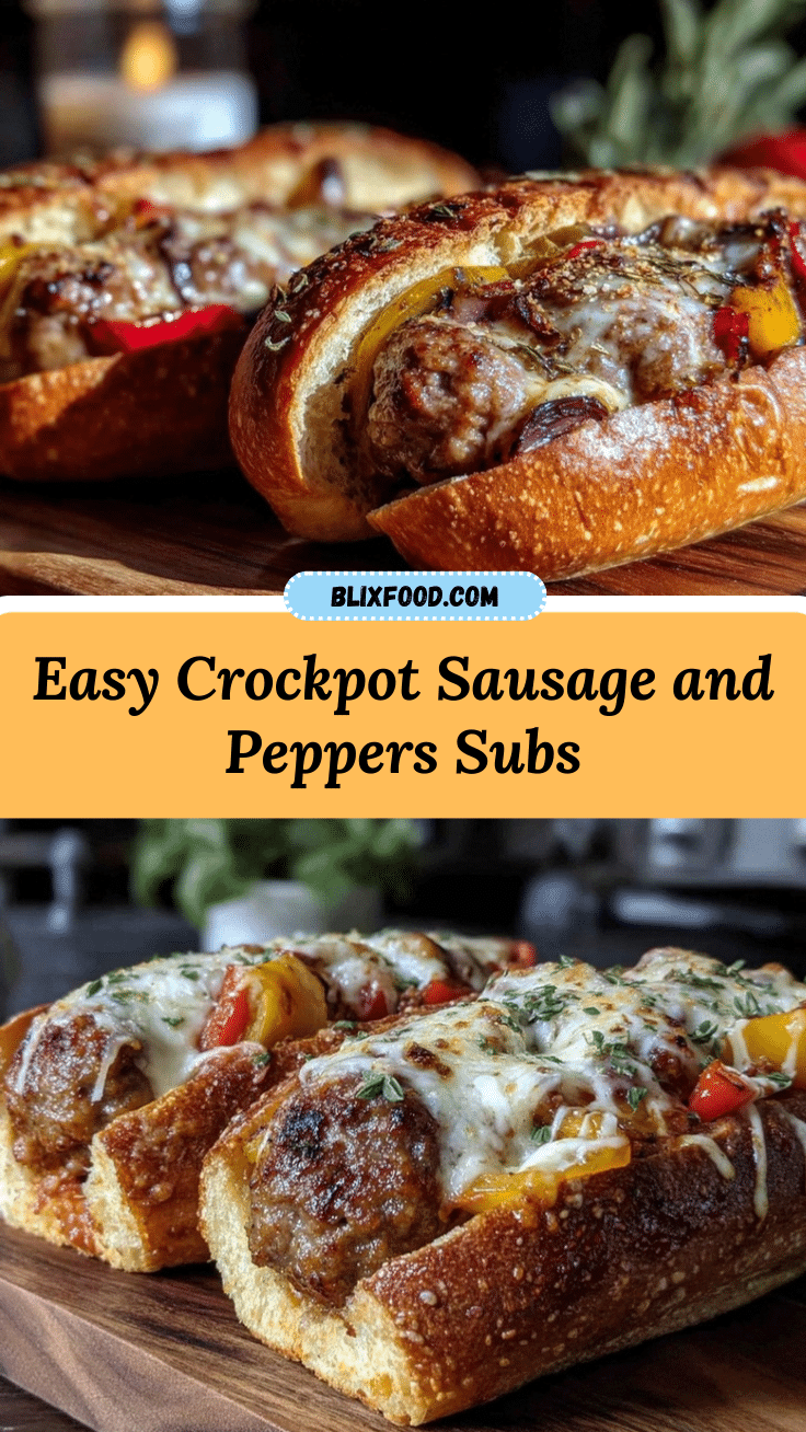 crockpot sausage and peppers sub sandwiches recipe