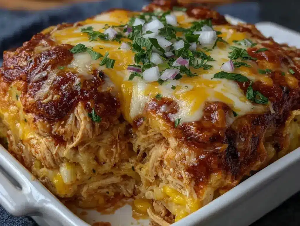 Easy Cheesy Chicken Enchilada Casserole - featured image