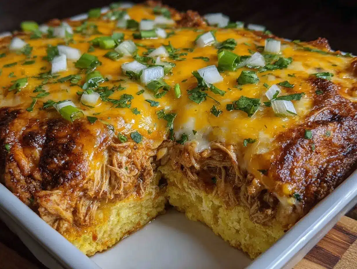 Easy Cheesy Chicken Enchilada Casserole preparation steps
