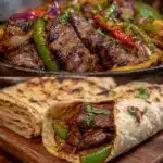 easy sizzling beef and chicken fajitas - featured image