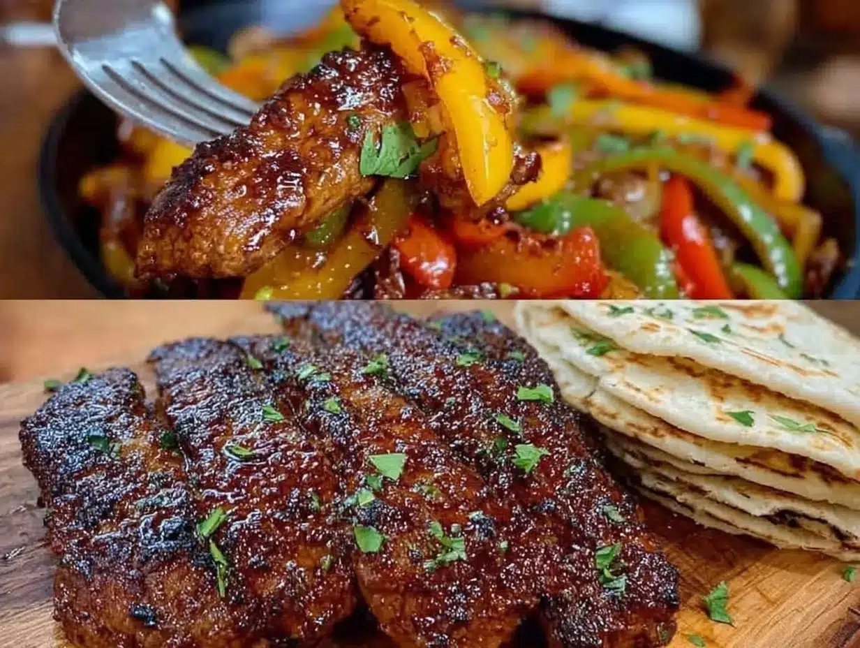 easy sizzling beef and chicken fajitas preparation steps