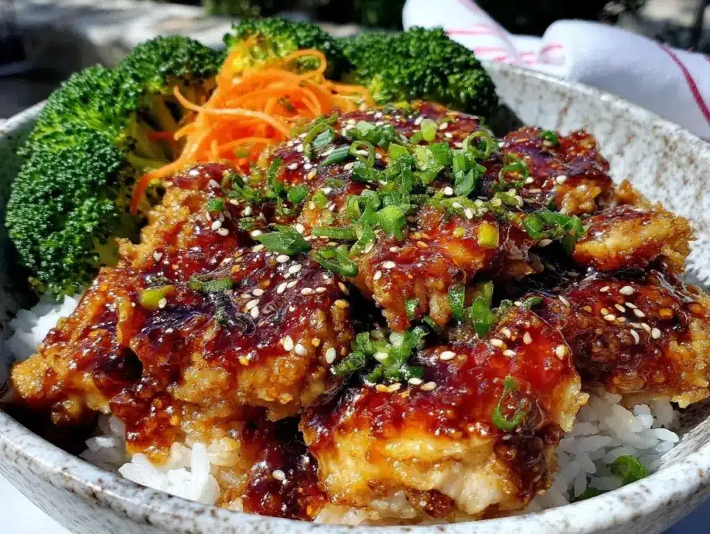 easy teriyaki chicken bowl - featured image