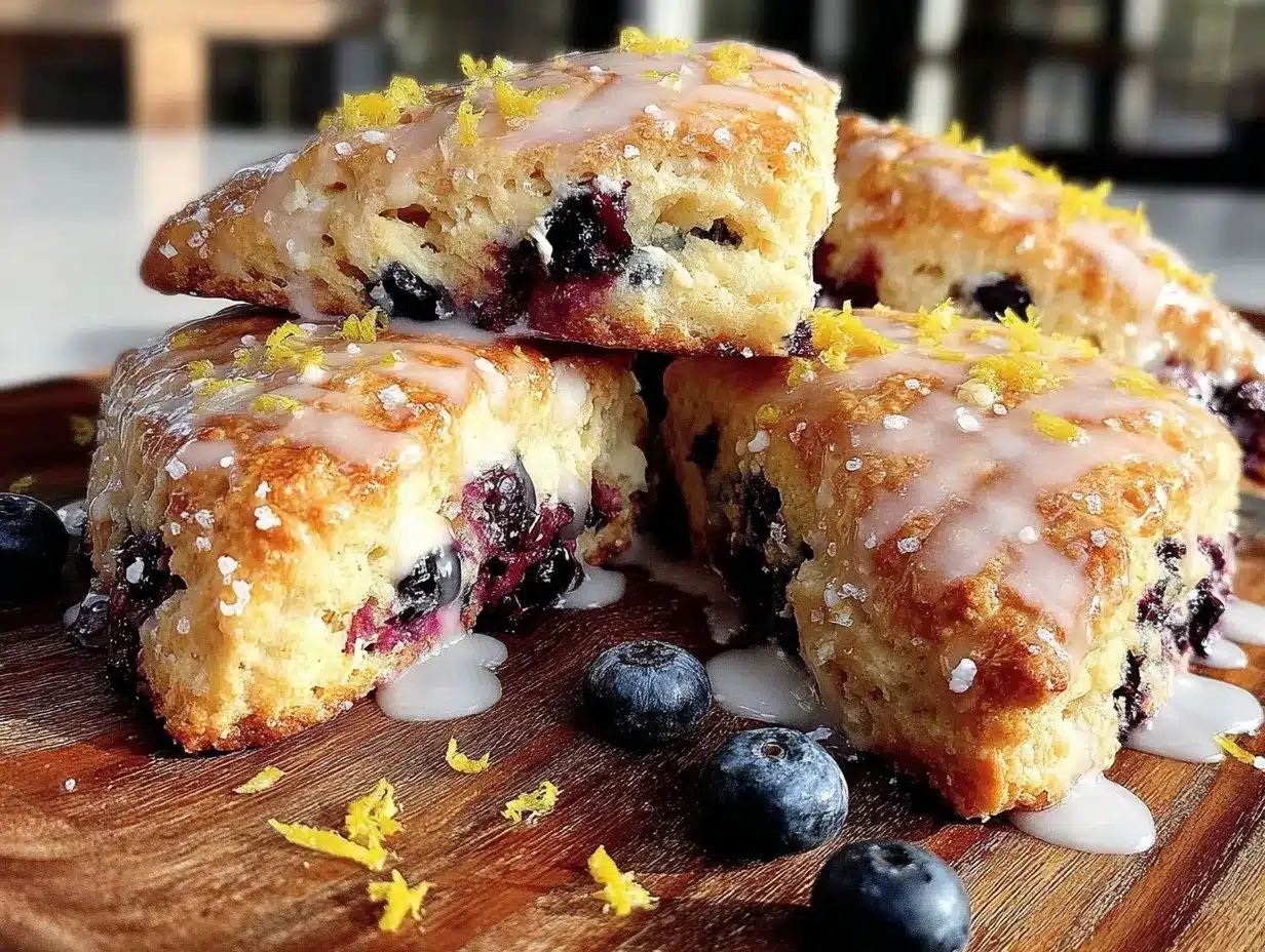 fluffy lemon blueberry scones preparation steps
