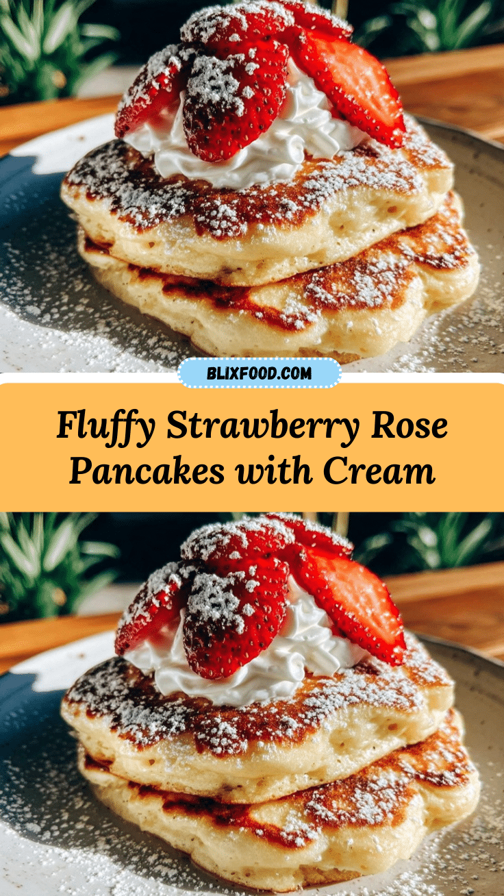 fluffy strawberry rose pancakes recipe