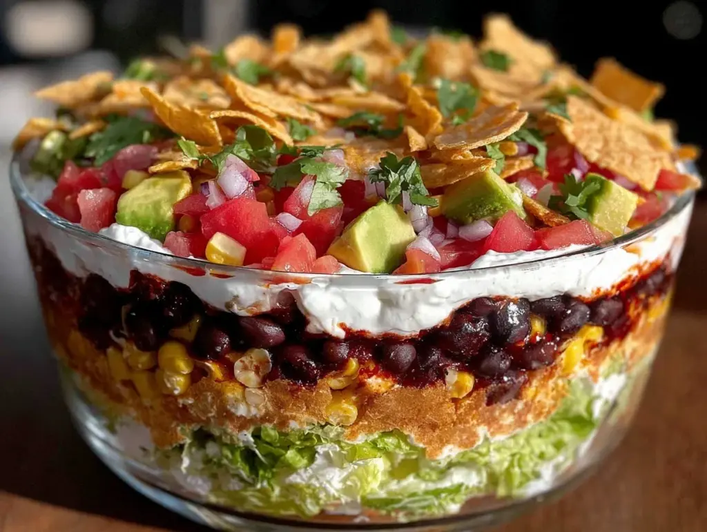 fresh seven layer salad - featured image