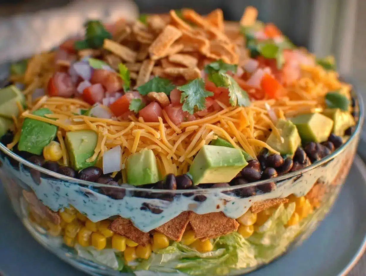 fresh seven layer salad preparation steps