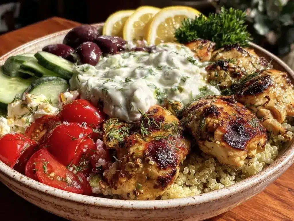 Greek chicken bowls - featured image