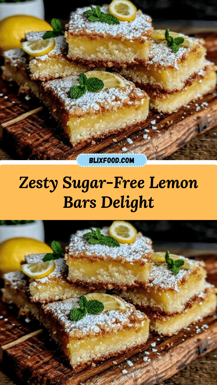 healthy sugar-free lemon bars recipe