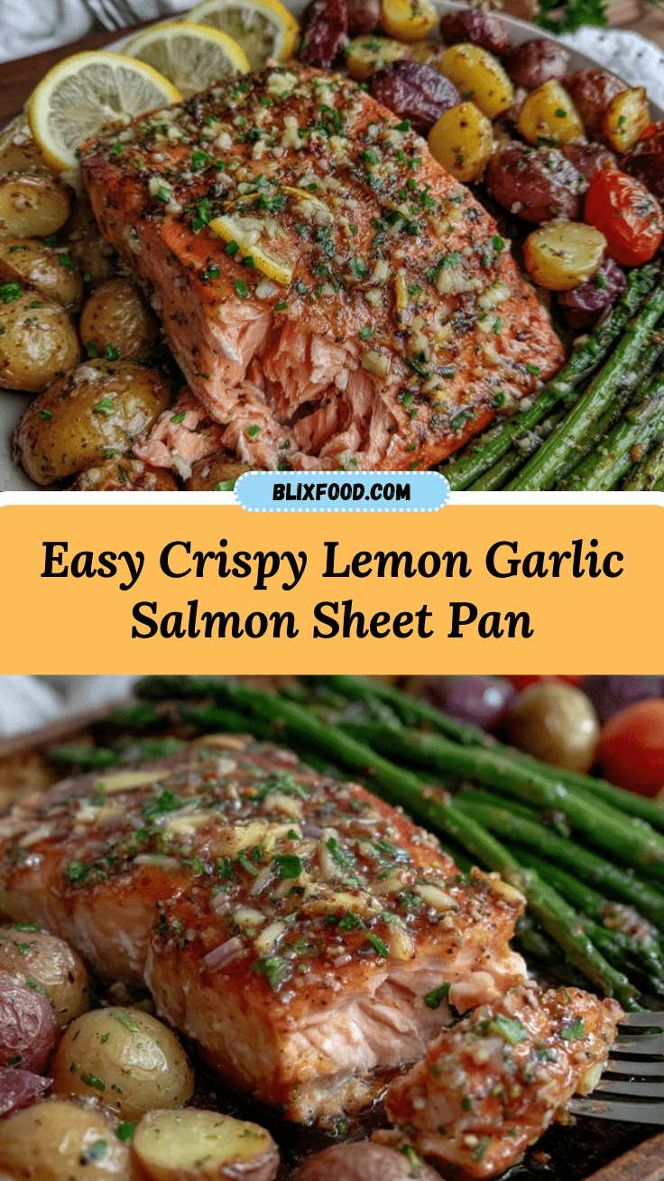 lemon garlic salmon sheet pan dinner recipe