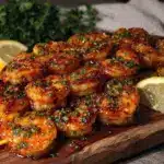 lemon garlic shrimp skewers - featured image