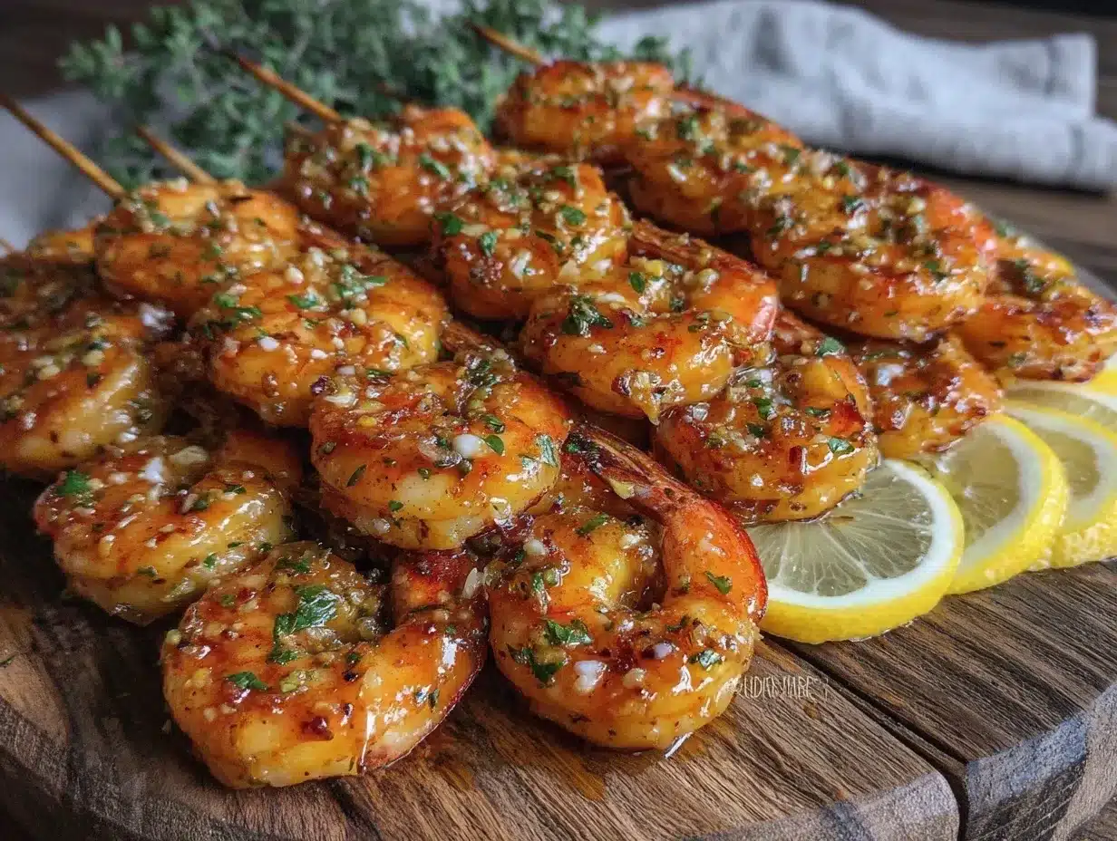 lemon garlic shrimp skewers preparation steps