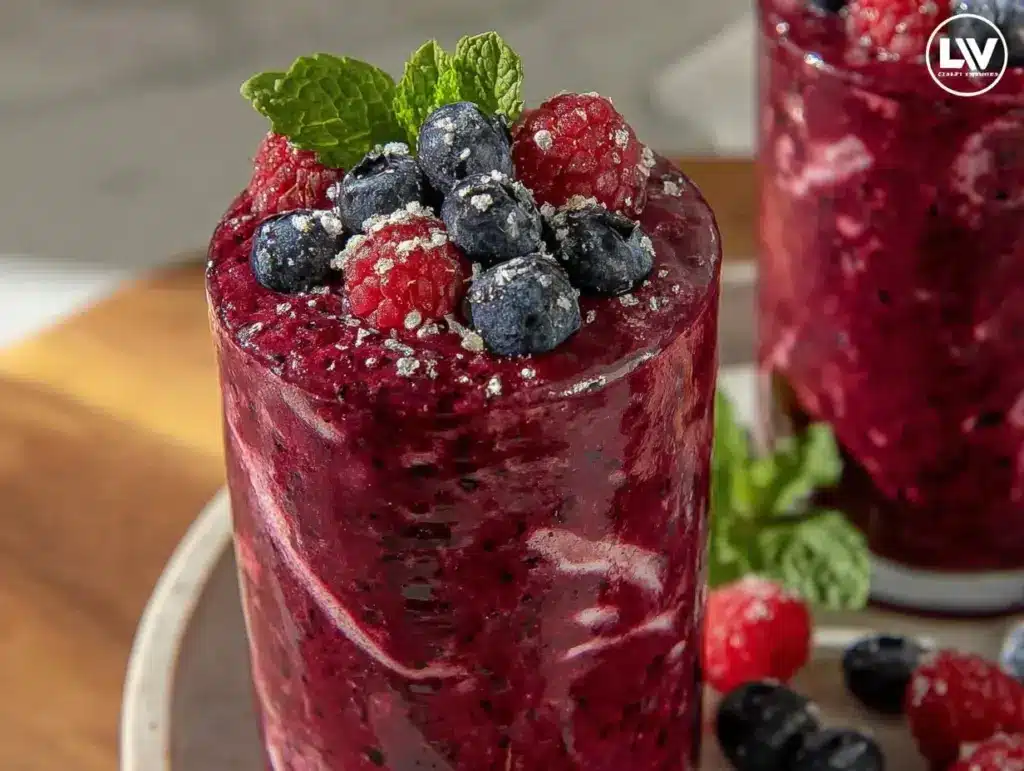 low sugar berry smoothie - featured image