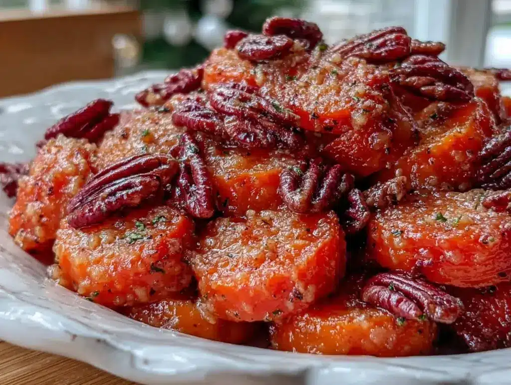 maple glazed carrots with crunchy pecans - featured image