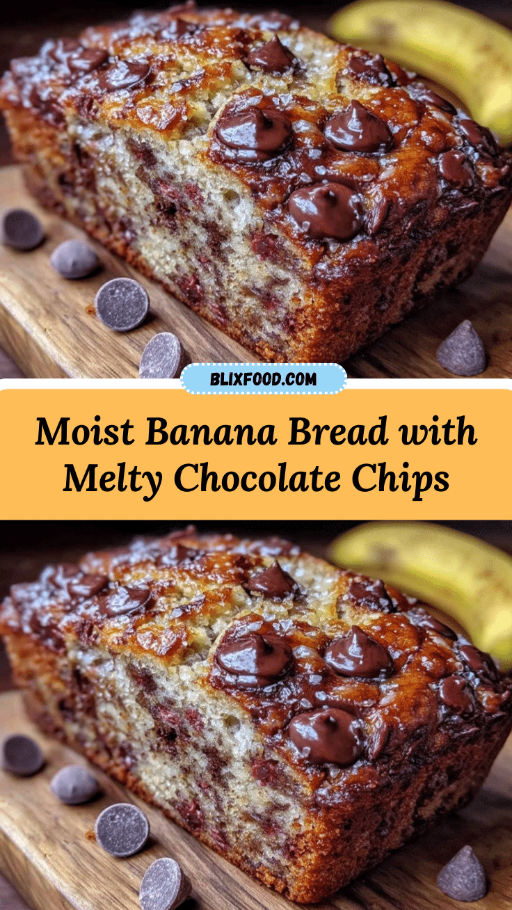 moist banana bread with melty chocolate chips recipe