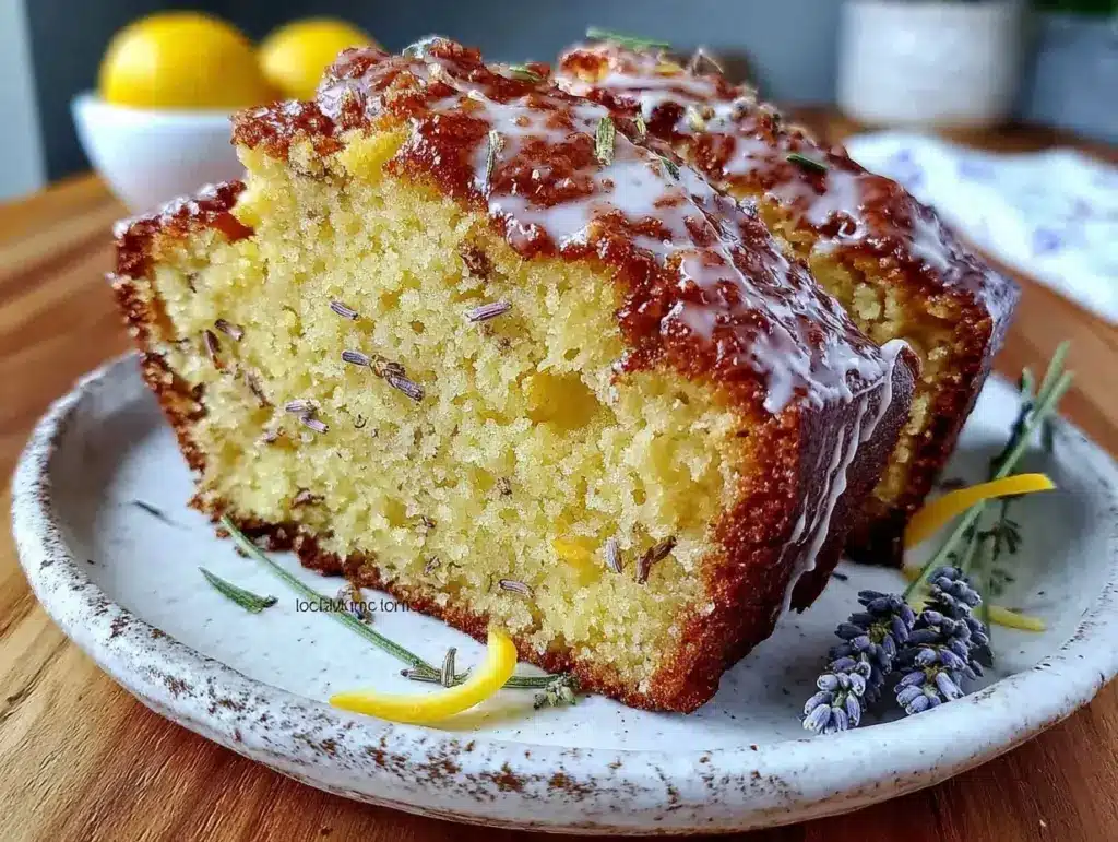 moist lemon lavender pound cake - featured image