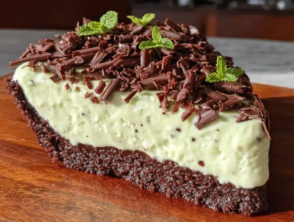 no-bake grasshopper pie - featured image