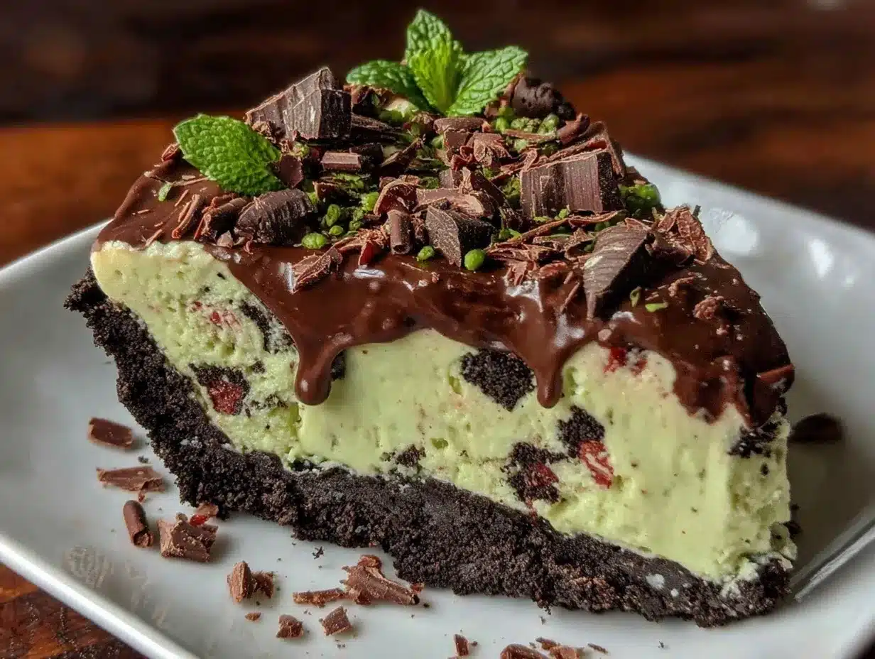 no-bake grasshopper pie preparation steps