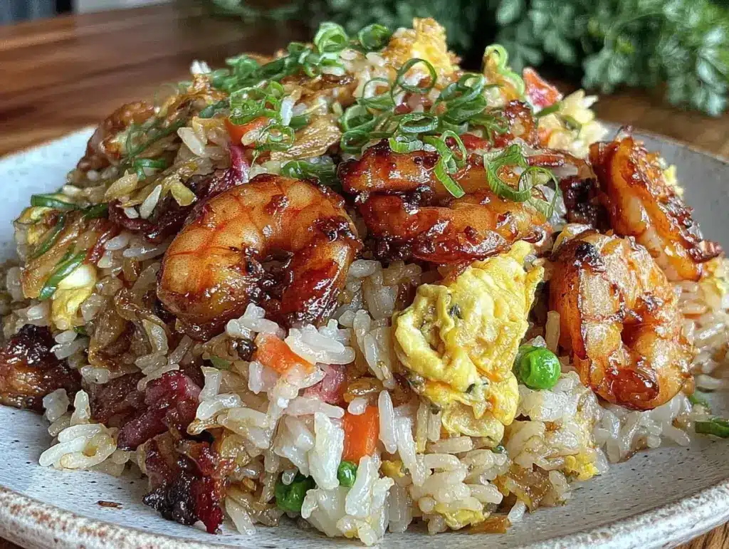 perfect fried rice with shrimp and chicken - featured image