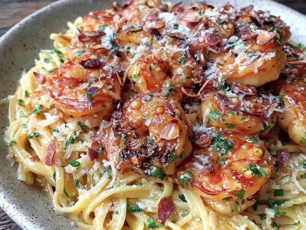 quick garlic shrimp pasta - featured image