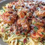 quick garlic shrimp pasta - featured image