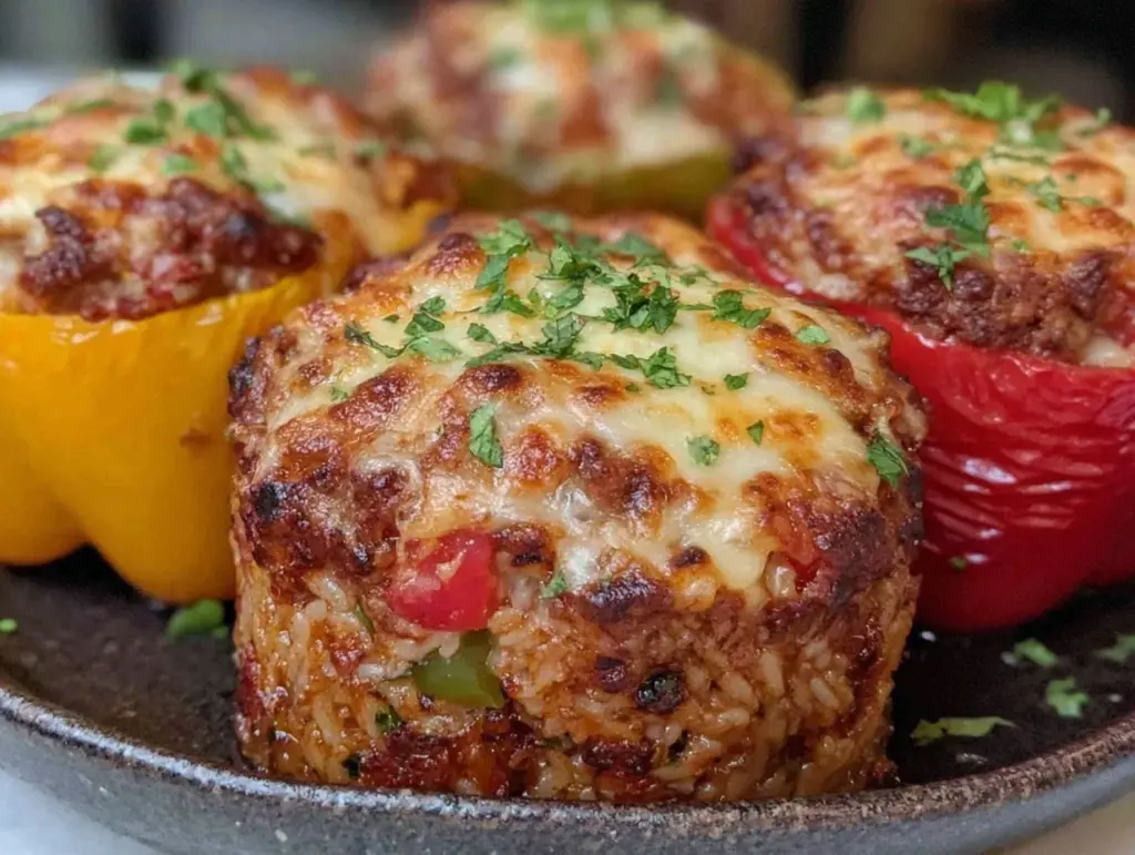 savory stuffed bell peppers - featured image